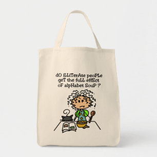 Bolsa Tote Humor Pessoas analfabeto
