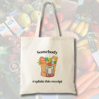 Bolsa Tote Humor sobre a Inflação no Custo de Compras