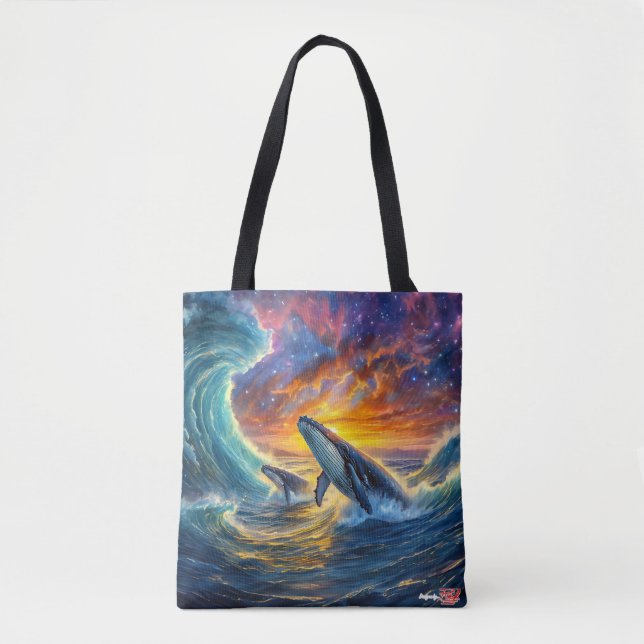 Bolsa Tote Humpbacks no espaço Design por Rich AMeN Gill (Frente)