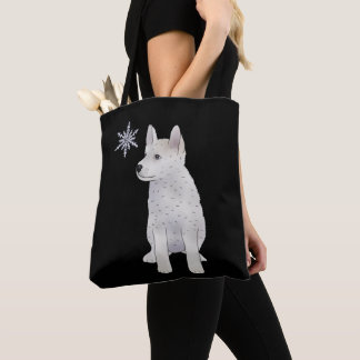 Bolsa Tote Hund mit Schneeflocke