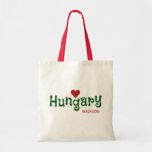 Bolsa Tote Hungria Amor Nome personalizado Sacos de toques