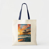 Huntington Beach California Viagem Art Vintage