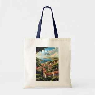 Bolsa Tote Hvar Croácia Viagem Art Vintage