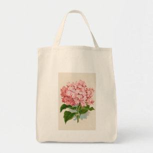 Bolsa Tote Hydrangea cor-de-rosa do vintage