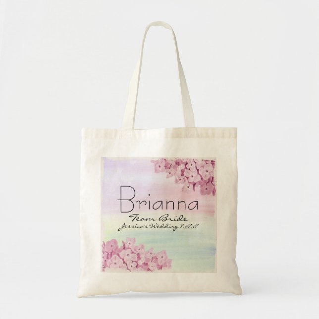 Bolsa Tote Hydrangea Floral Team Node Casamento Tote Bag (Frente)