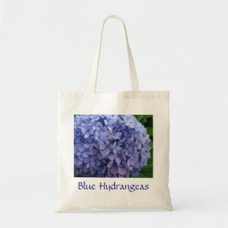 Bolsa Tote Hydrangeas azuis com a sacola azul da beira