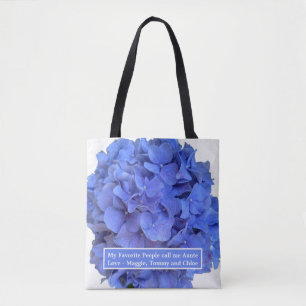 Bolsa Tote Hydrangeas florais elegantes de periguito azul