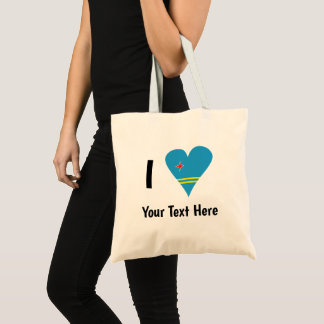 Bolsa Tote I (Aruban Flag Heart Love) Seu Texto