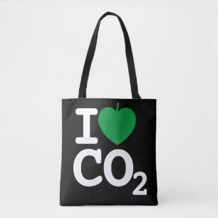 Bolsa Tote I Folha CO2 - Dióxido de Carbono Adorava Saco Negr