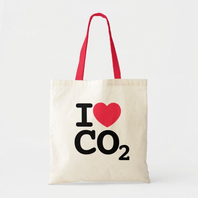 Bolsa Tote I Heart CO2 - Eu adoro dióxido de carbono (Frente)