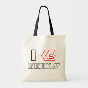 Bolsa Tote I Heart Geeks ASCII ART