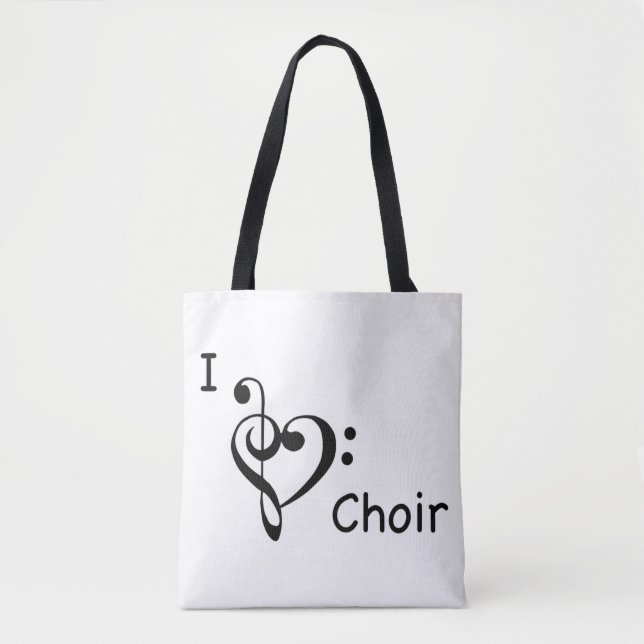 Bolsa Tote I Heart Love Choir Music (Frente)