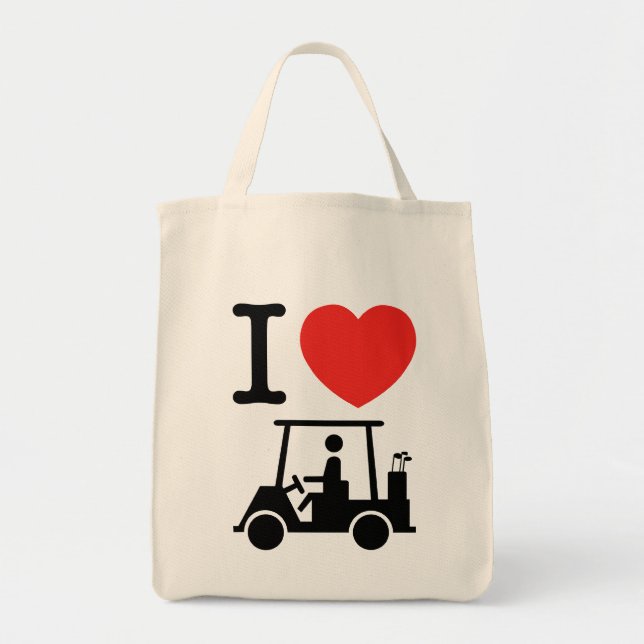 Bolsa Tote I Heart (Love) Golf Cart (Frente)