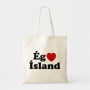 Bolsa Tote I Heart (Love) Islândia [Ég Elska Ísland] Islandês