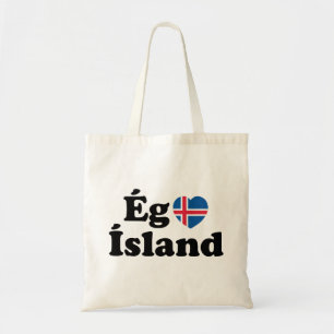 Bolsa Tote I Heart (Love) Islândia [Ég Elska Ísland] Islandês