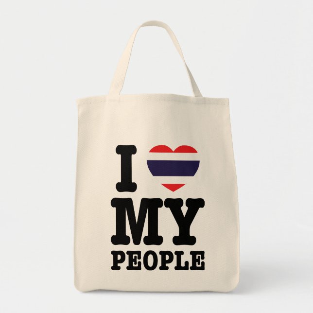 Bolsa Tote I Heart (Love) My Thai Pessoas (Frente)