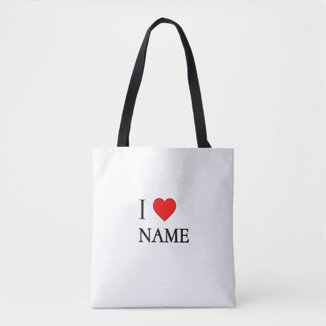 Bolsa Tote I heart Name (customisable)  (Frente)