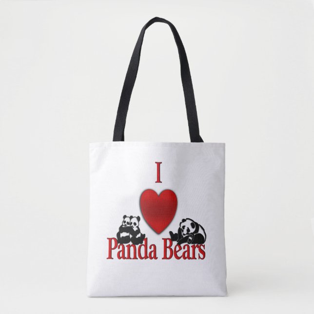 Bolsa Tote I Heart Panda Bears (Frente)