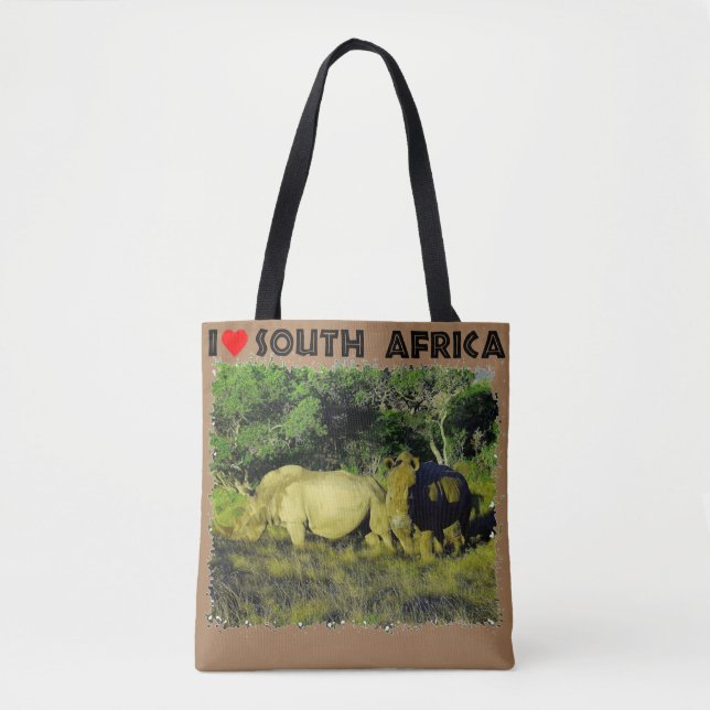 Bolsa Tote I Heart South Africa Rhino Casal (Frente)