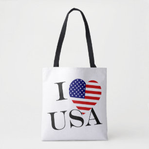 Bolsa Tote I Heartflag USA bk stcn