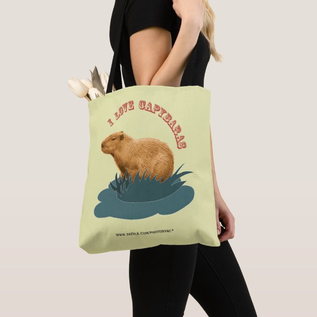Bolsa Tote I love capybaras (Close Up)
