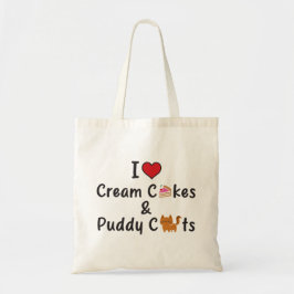 Bolsa Tote I Love Cream Cakes & Puddy Cats