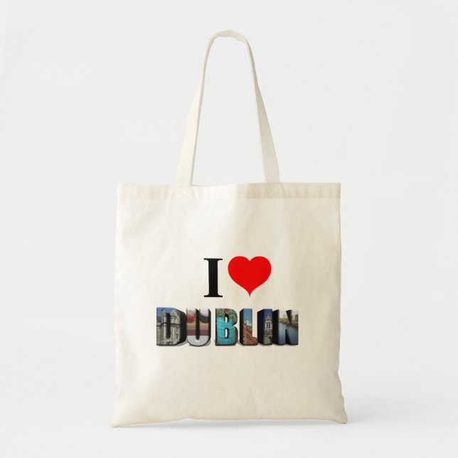 Bolsa Tote I Love Dublin Ireland 3D Viagem Photo (Frente)