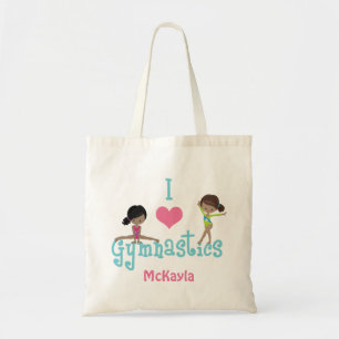 Bolsa Tote I Love Gymnastics Cute African American Girl