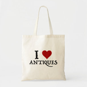 Bolsa Tote I Love (Heart) Antiques