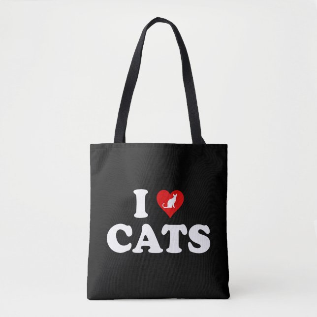 Bolsa Tote I Love (Heart) Cats (Frente)