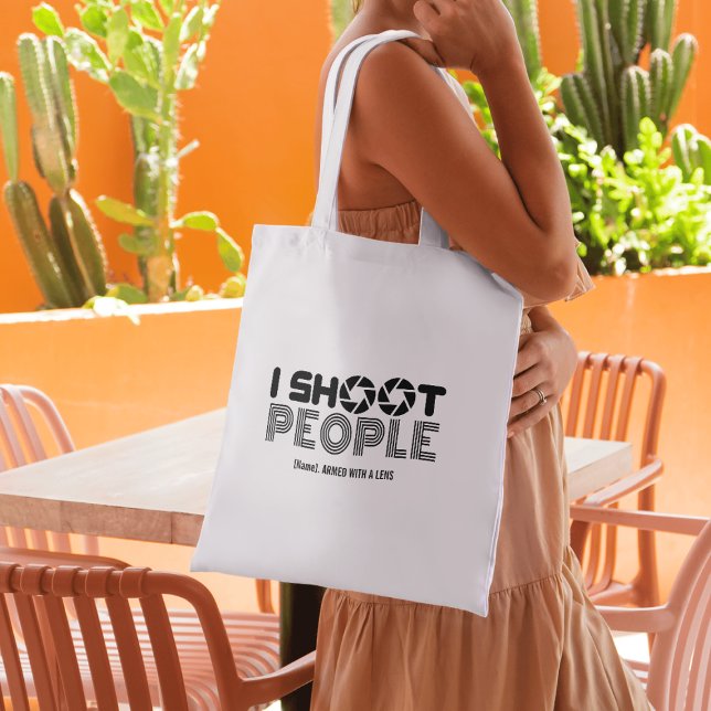 Bolsa Tote I shoot people funny photographer lover quote (Criador carregado)
