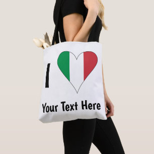 Bolsa Tote I (Sinalizador Italiano Amor Coração) Seu Texto