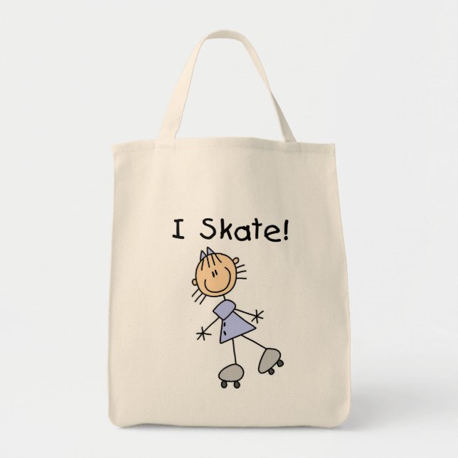 Bolsa Tote I Skate - Rapariga Roller Skater (Frente)