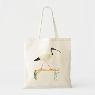 Bolsa Tote Ibis Illustration & Thoth Hieroglyphic T-Shirt