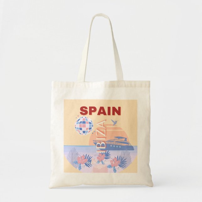 Bolsa Tote Ibiza, Espanha, Arte Viagem, Arte Retroativa, Past (Frente)