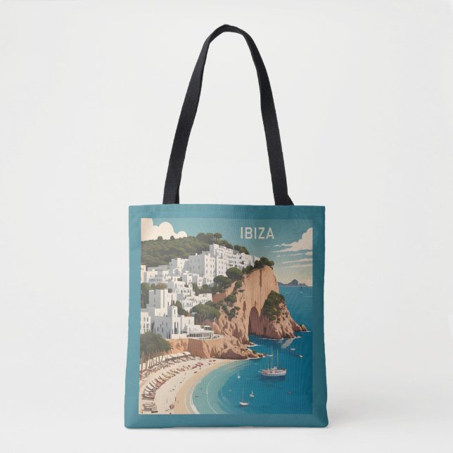Bolsa Tote Ibiza, Poster de viagens Espanha (Frente)