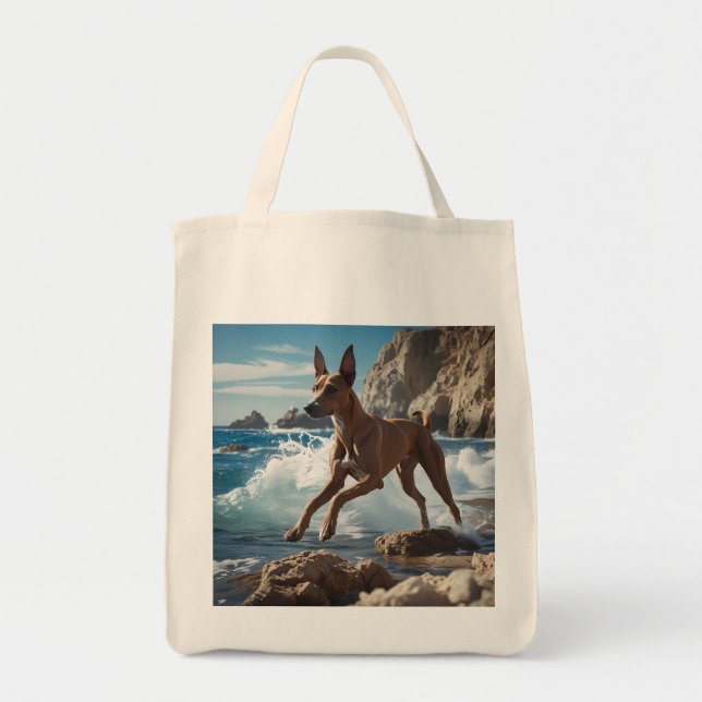 Bolsa Tote Ibizan Hound Elegant Grocery Tote Bag (Frente)