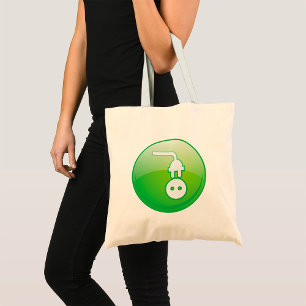 Bolsa Tote Ícone de tomada elétrica verde