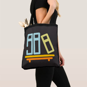 Bolsa Tote Ícone Gráfico de Estante de Livros Minimalista