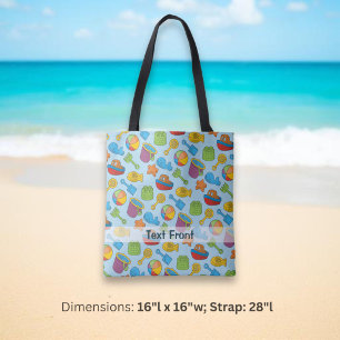 Bolsa Tote Ícones de Brinquedos de Praia