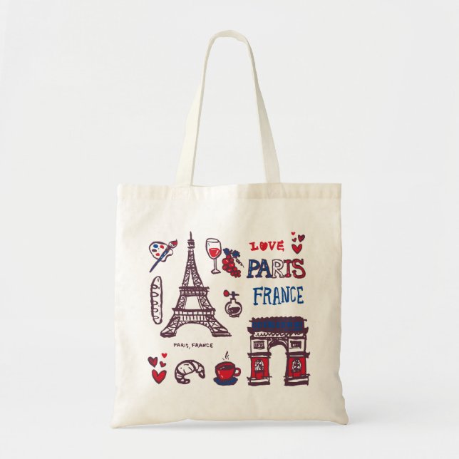 Bolsa Tote Ícones de Paris (Frente)