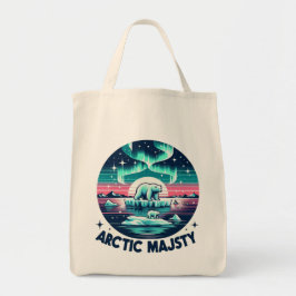 Bolsa Tote Icy Blue Retro Polar Bear, Majestade