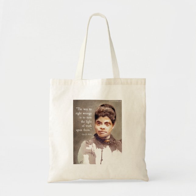 Bolsa Tote Ida B Wells e Citação "Certo & Errado" (Frente)