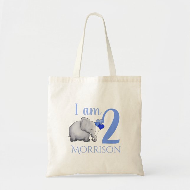 Bolsa Tote Idade & nome/segundo aniversário feitos sob (Frente)