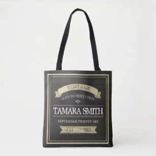 Bolsa Tote Idade para Perfecção Vintage Aniversário Moderno