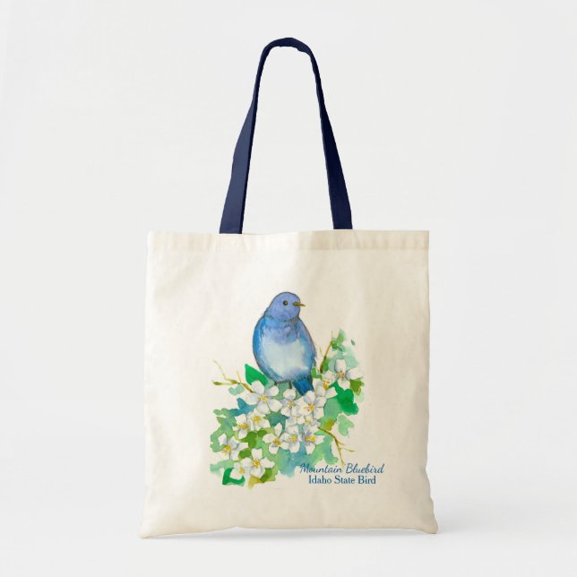 Bolsa Tote Idaho Mountain Bluebird Syringa Watercolor (Frente)
