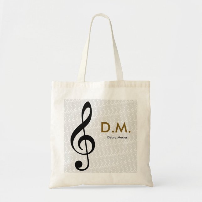 Bolsa Tote ideia de música personalizada (clave tripla) (Frente)