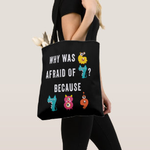 Bolsa Tote Ideia de Números para Crianças - Números de Monstr