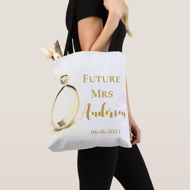 Bolsa Tote Ideia de presente para chá de noiva da futura Sra. (Close Up)