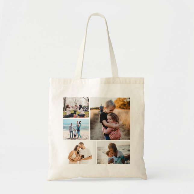 Bolsa Tote Ideias De Colagem De Fotos Para Presentes Crio 5 F (Frente)